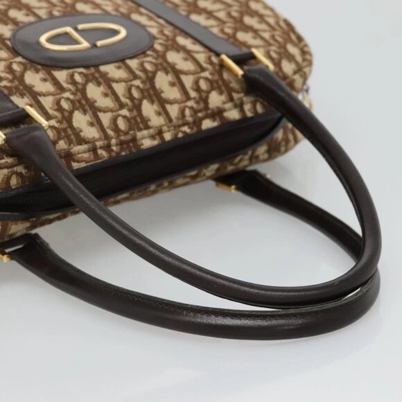 Christian Dior Trotter Canvas Hand Bag Brown Gold Auth BD2000 - Picture 8 of 16